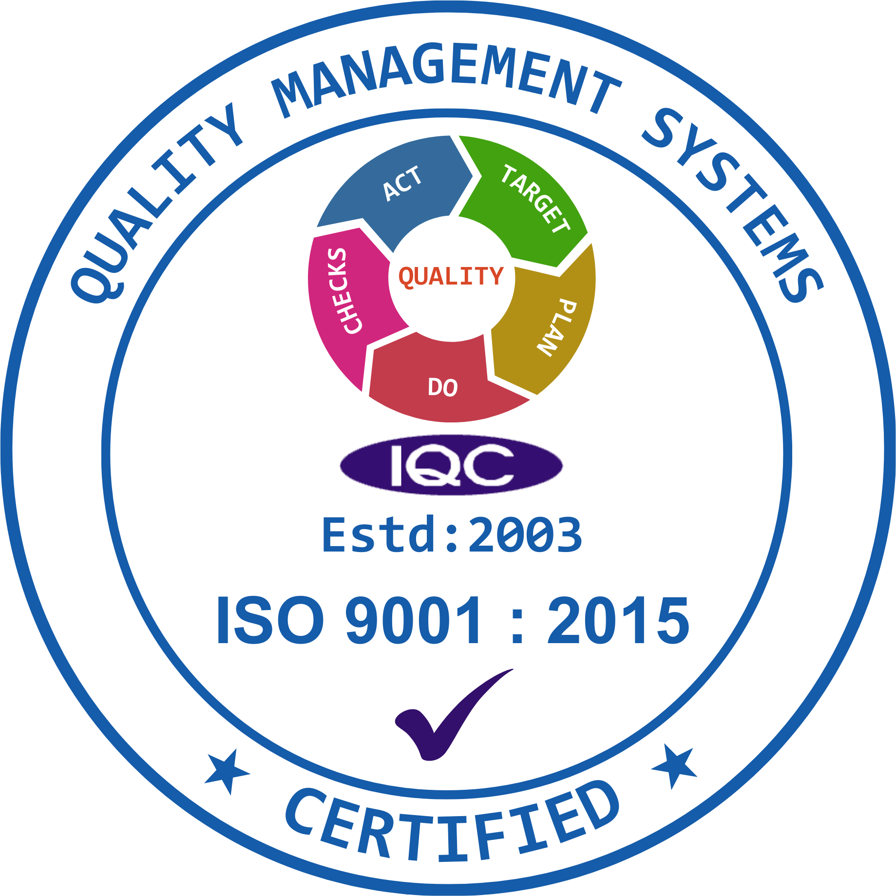 Quality Management Systems ISO 9001 Certification Badge